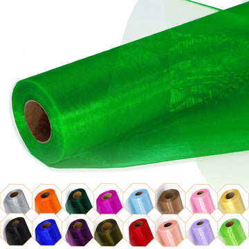 Organza Tulle Fabric Roll 12" X 50 Yards (Green)