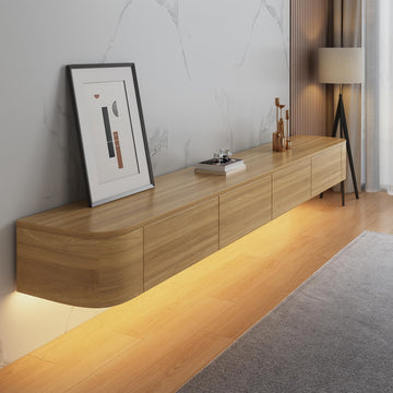 Floating TV Stand - Wall Mounted Media Console with 2 Drawer, Floating Entertainment Center TV Cabinet, Wall Mounted