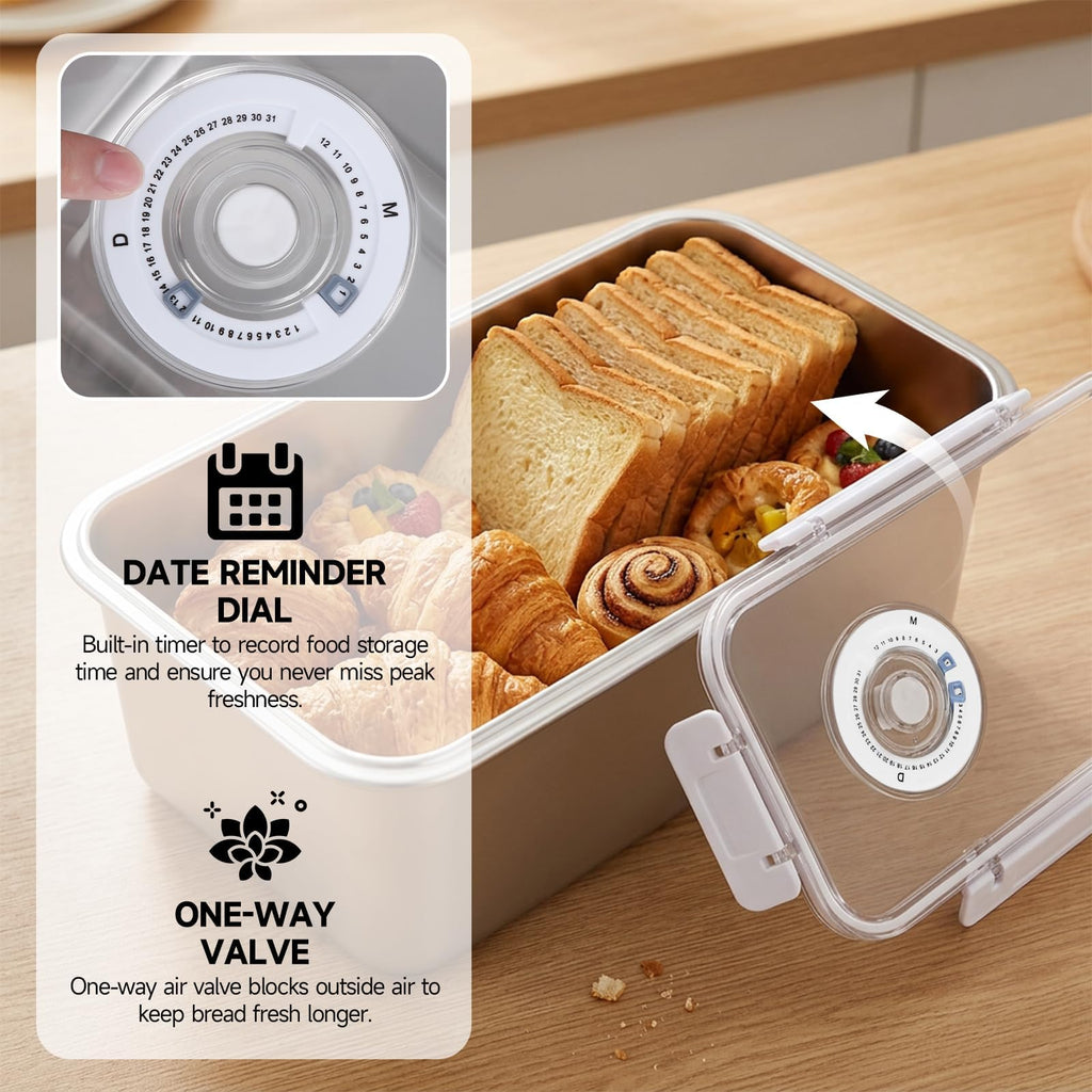 Large Stainless Steel Bread Storage Box with Lid