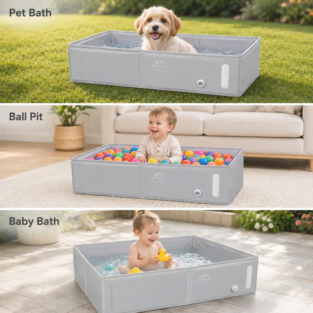 Collapsible Baby Bathtub for Baby 6 Months - 5 Years, Portable Large Toddler Bathtub Non-Slip Safe BañEra para Bebe