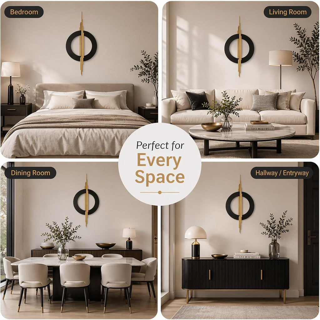 Modern Metal Wall Art Decor, 39 x 19 Inches