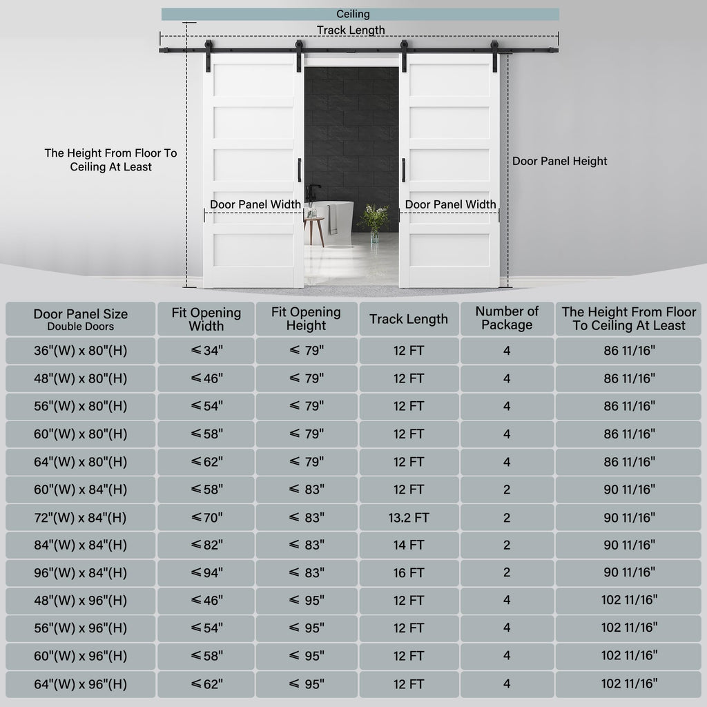 72x84 White Barn Door