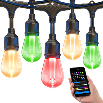 Smart Outdoor String Lights, LED Patio Light with App Control