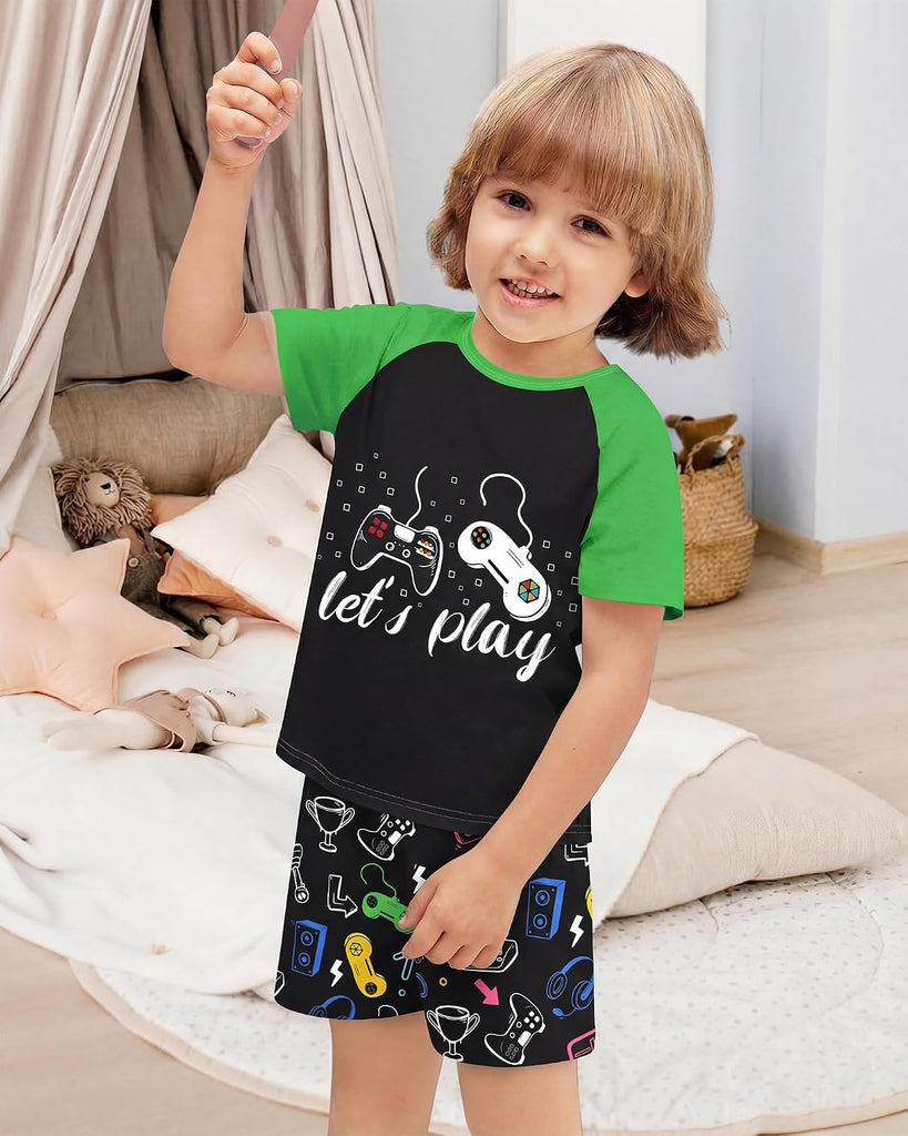 Boys Pajamas Little Boys Summer Pajamas 2 Piece Short Sleeve Top and Shorts Sets Kids Pjs Sleepwears