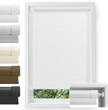 No Drill Cordless Cellular Shades, Light Filtering Honeycomb Blinds, Semi-Blackout Pleated Blinds, 30s Easy Install