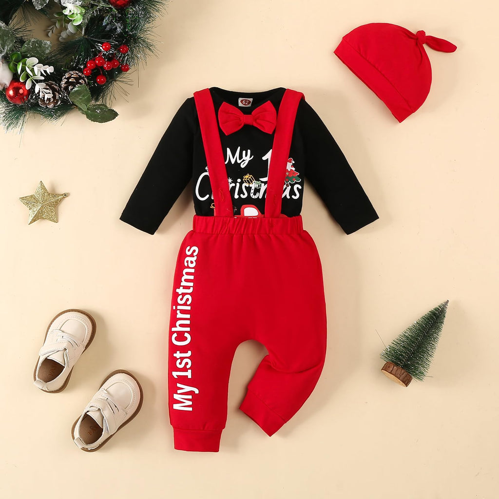 Baby Boy First Christmas Outfit Set Santa Baby Outfits 3pc Infant Baby Boy Christmas Clothes
