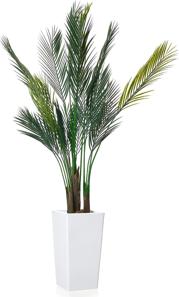 5FT Artificial Artificial Areca Palm Tree with Pot, Fake Tree in Planter