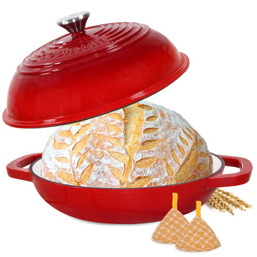 6 QT Enameled Cast Iron Bread Oven with Lid for Sourdough Baking