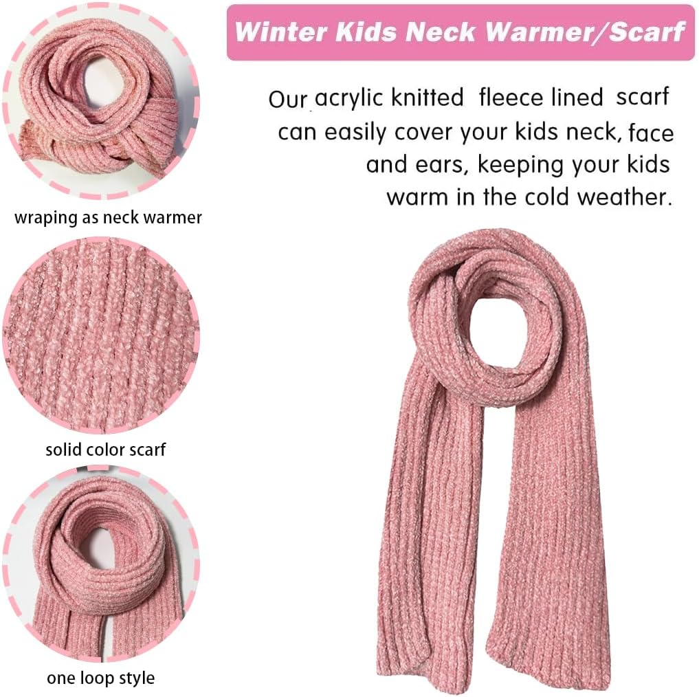 Kids Toddlers Winter Beanie Hats Gloves Neck Warmer Scarf Set Gifts for Girls Boys