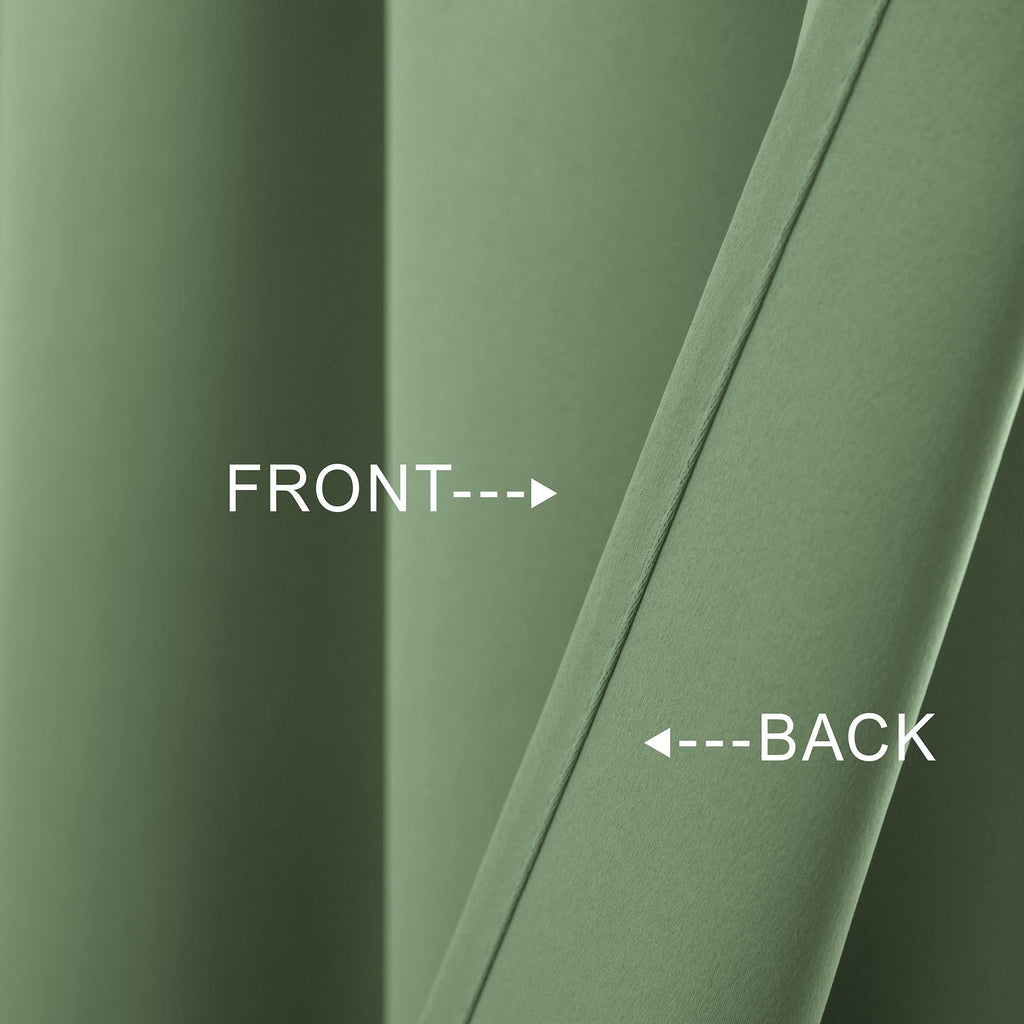 Sage Green Valances for Windows, 2 Pack 16 Inch Rod Pocket Blackout Valance Curtains Bedroom Bathroom Window
