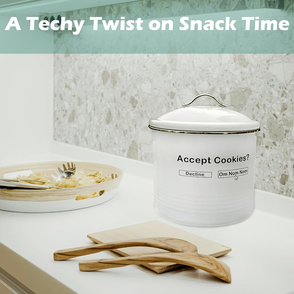 Unique Cookie Jars with Lids Airtight, Cute COOKIE TINS with Lids, Vintage Cookie Jars Counter Decorative, Large