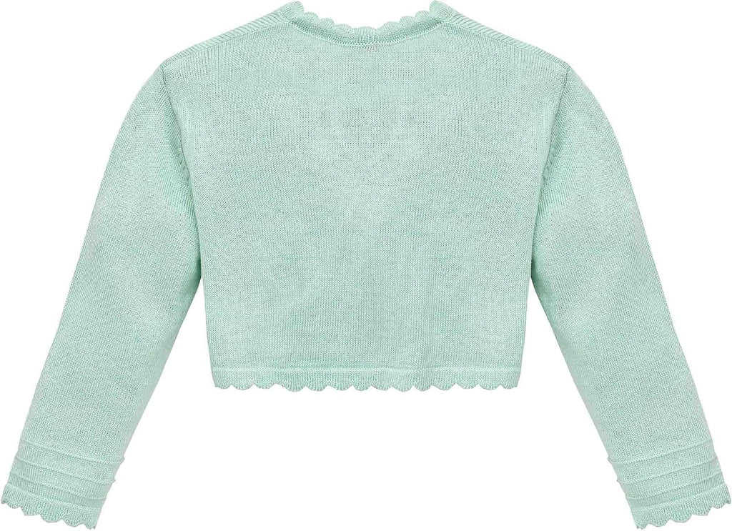 Baby Girls' Long Sleeve Cardigan Shrug, Button Closure Knitted Bolero