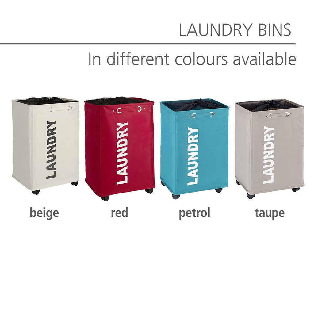Quadro Laundry Basket with Wheels, Rolling Laundry Bin with Lid, Slim Laundry Hamper, Laundry Sorter, Clothes