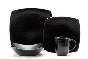Black Rice 16-Piece Dinnerware Set