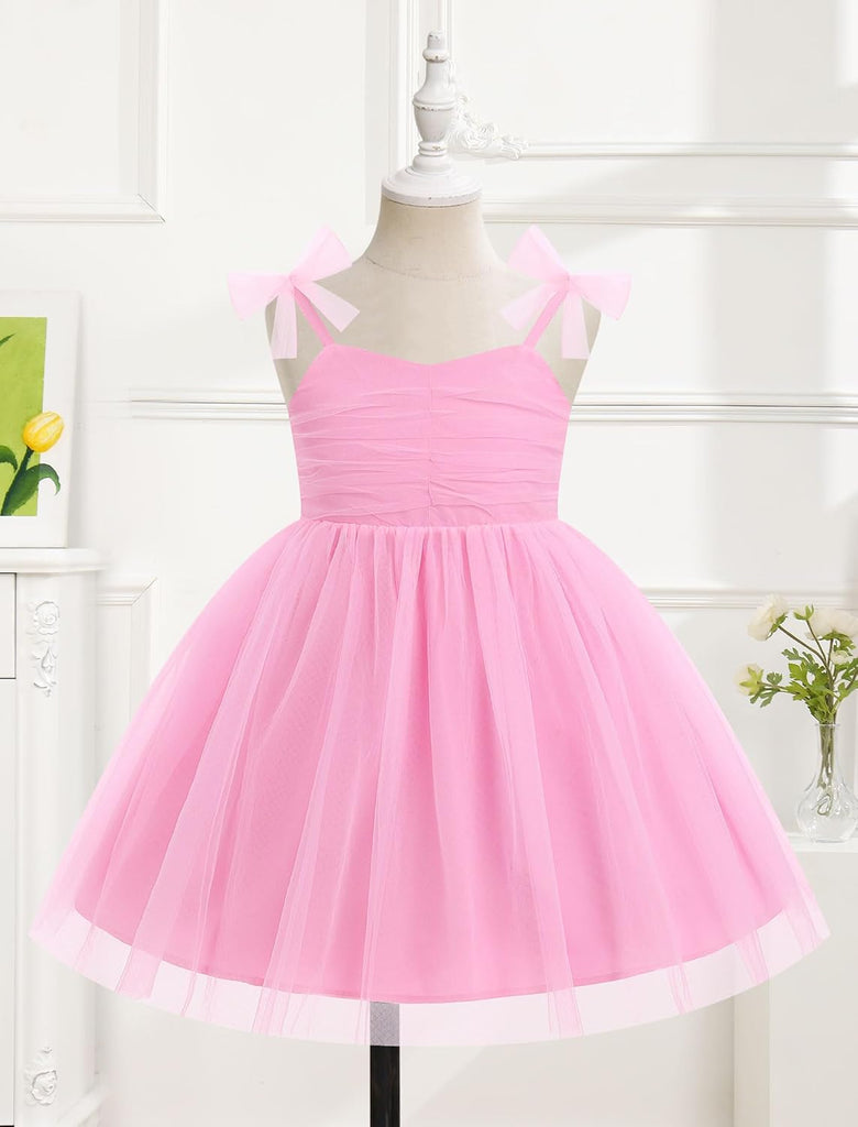 Toddler Girls Birthday Dress Tulle Smocked Pageant Summer Sundress