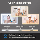 60x36 LED Bathroom Mirror with Lights, Dimmable, Anti-Fog, Backlit + Front Lit, and 3X Magnification Mirror, Smart