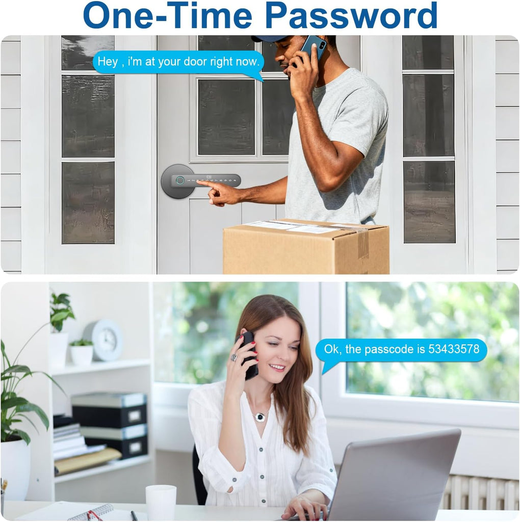 Fingerprint Door Lock, Fingerprint Door Knob with 5 Unlock Options