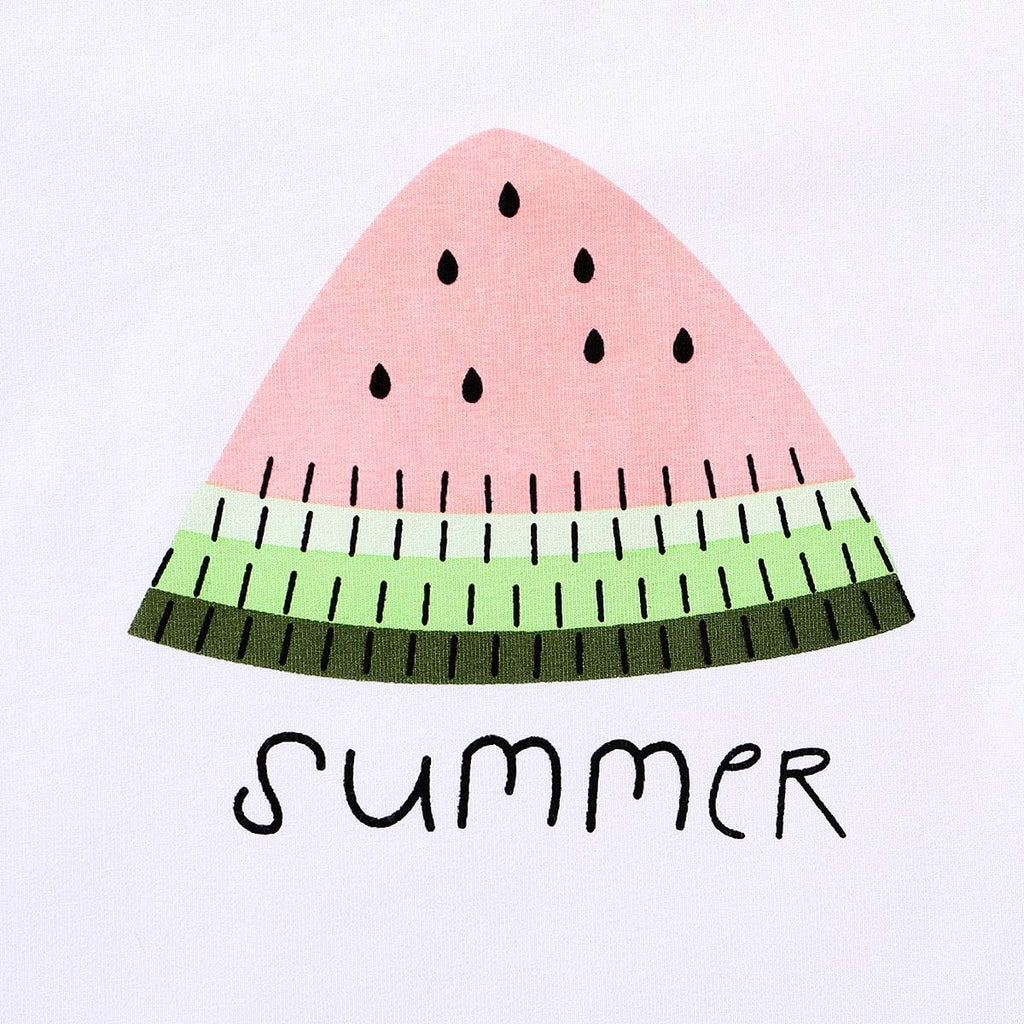 Toddler Baby Girls Clothes Watermelon T-shirt + Linen Shorts with Belt Cute Summer Short Set