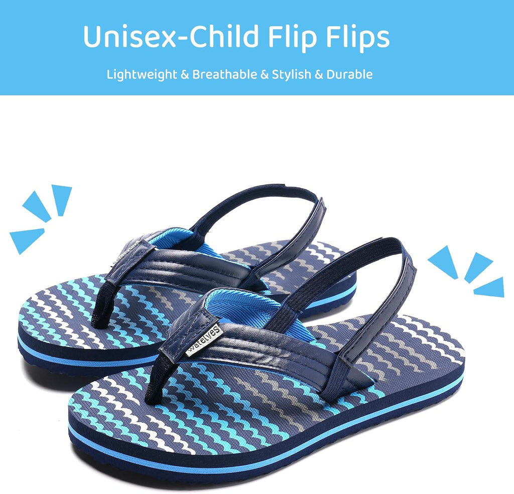 Girls & Boys Kids Flip Flop summer Slide Sandals Slip on Suitable for Bath Shower Beach pool (Little Kid/Big Kid)