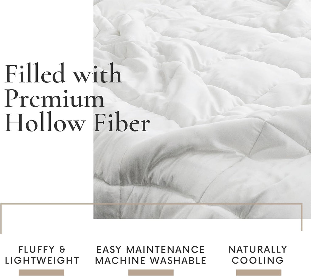 All Season King Comforter, 100% Viscose Made from Bamboo, Soft Quilted Down Alternative Duvet Insert