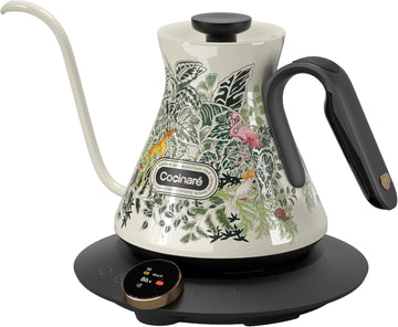 Gooseneck Electric Kettle, ±0.5°F Precise Temperature Control, 1500W Fast Heating, Pour-Over Coffee & Tea, Stainless