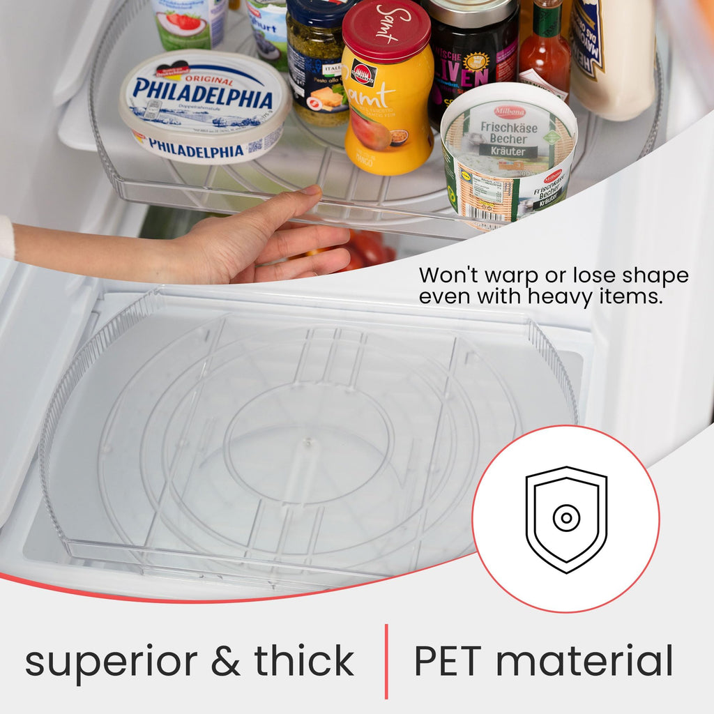 Lazy Susan for Refrigerator - 360° Turntable Refrigerator Organizer and Storage Tray for Fridge, Cabinet & Pantry