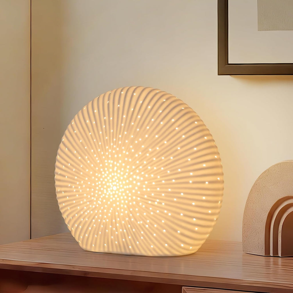 10.5"Modern Ceramic Table Lamp,White bedside table lamp, night Lamp,Decorative Lamp,Ambient lighting