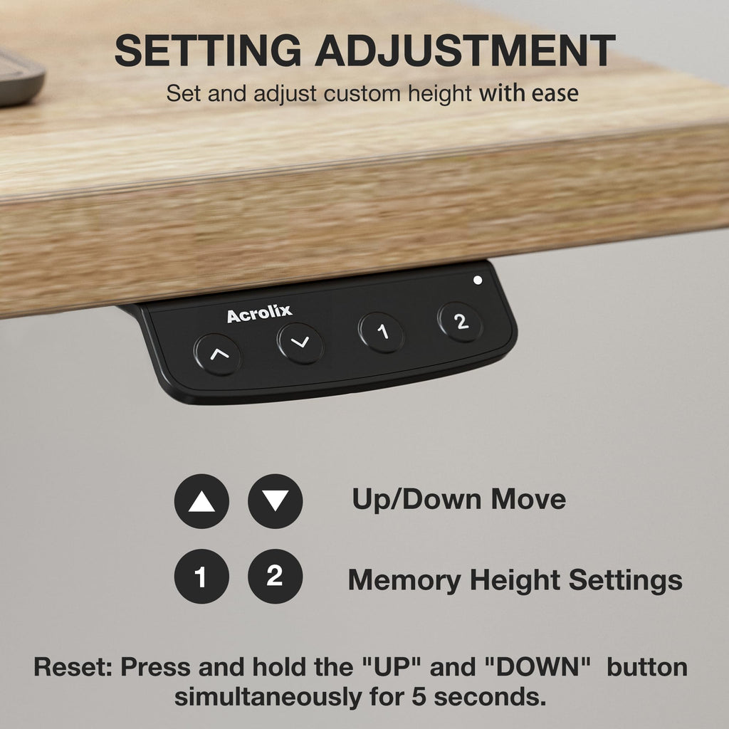 40x24 Electric Standing Desk with Cable Net, Oak