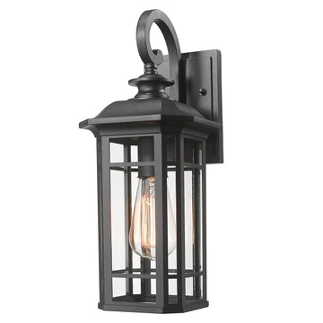 Outdoor Porch Lights Wall Mount, Outdoor Wall Light Fixtures Exterior Lights, Black Lantern Cage Coach Carriage
