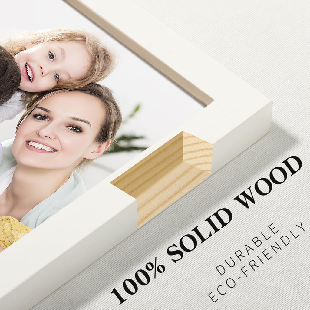 8x10 Picture Frames Solid Wood 4x6 Photo Frame with Mat White 2 Pack