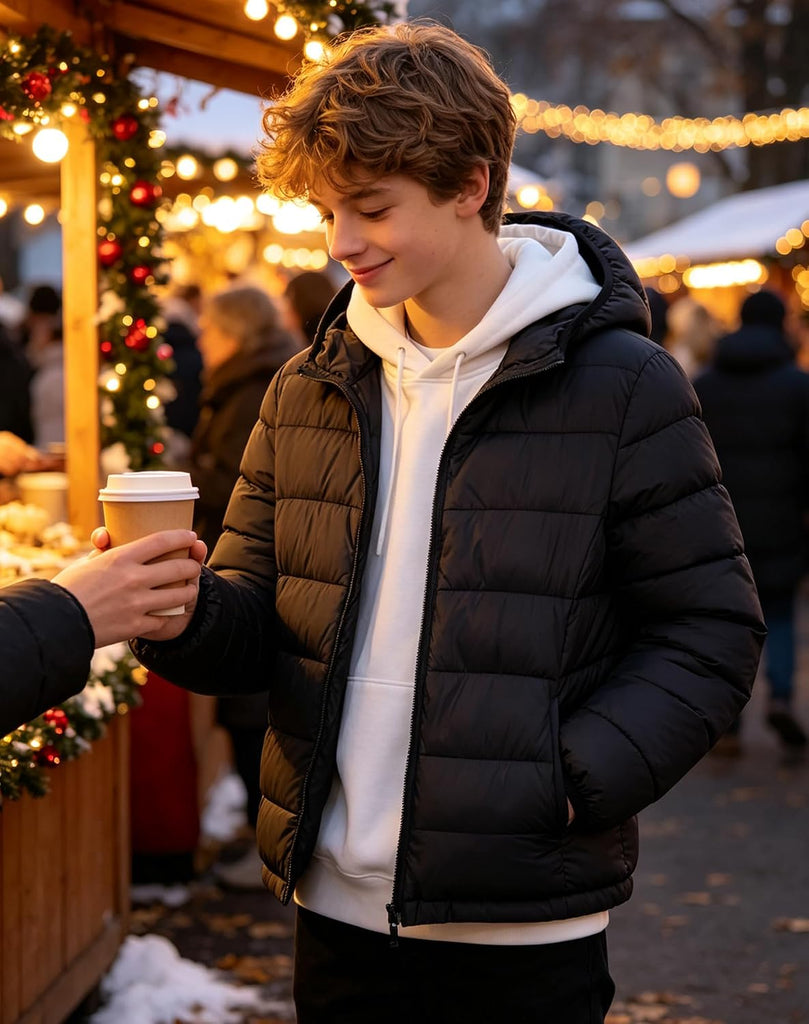 Boys Winter Coat Lightweight Down-alternative Puffer Jacket