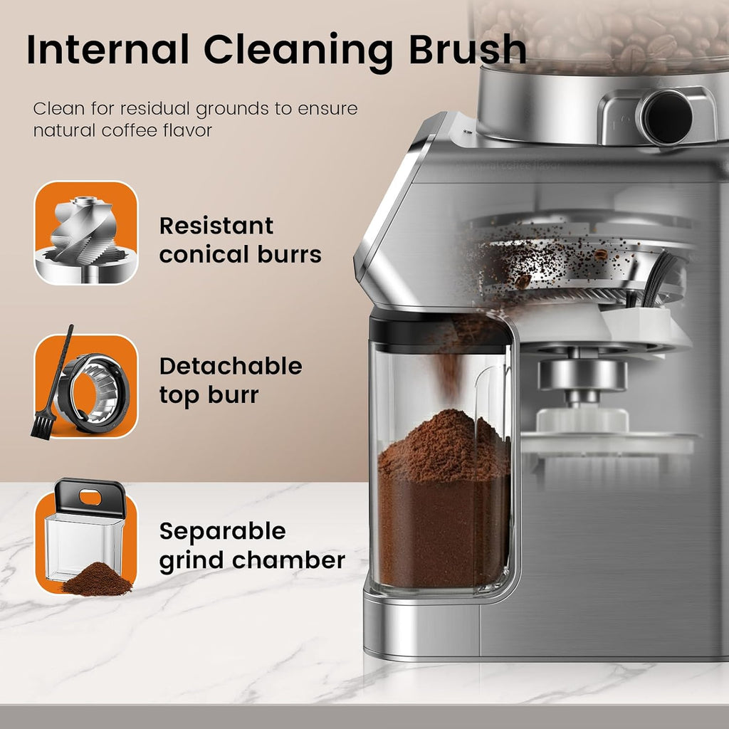 Electric Coffee Grinder, Coffee Bean Grinder with 30 Grinding Settings, Touchscreen Burr Coffee Grinder Use