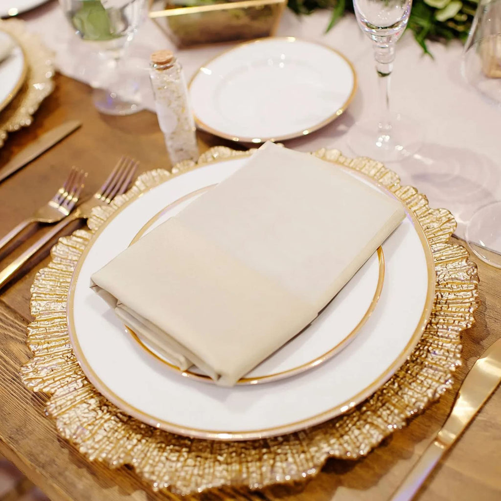 Gold Charger Plates Set of 6, Reef Chargers for Dinner Plates