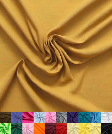 Poly Cotton Fabric for Sewing | Broadcloth Fabric | by the Yard | 60" Wide Roll | Lightweight, Breathable | Lining