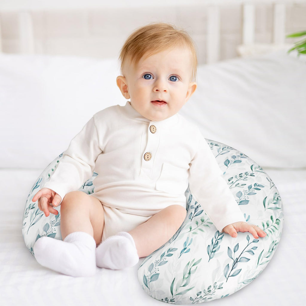 Nursing Pillow Cover, Soft Stretchy Nursing Cover for Breastfeeding Pillow, 1 Pack Reversible Removable Slipcover for