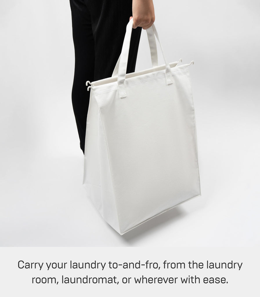 Tower Laundry Hamper Clothes Basket With Cotton Liner - Large, 25.2" - Steel + Cotton - 20 Gallons, 75 Liters