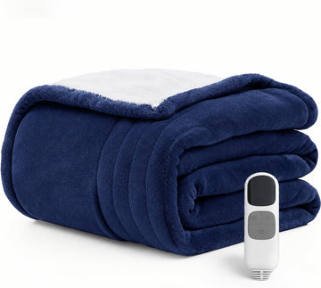 Heated Blanket Electric Throw Blanket 50"x60", 10 Levels 9 Hours Auto Off