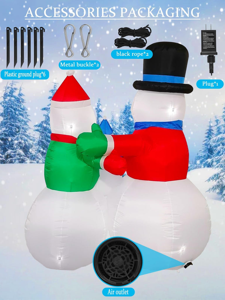 6FT Tall Christmas Inflatables Snowman Outdoor Decorations