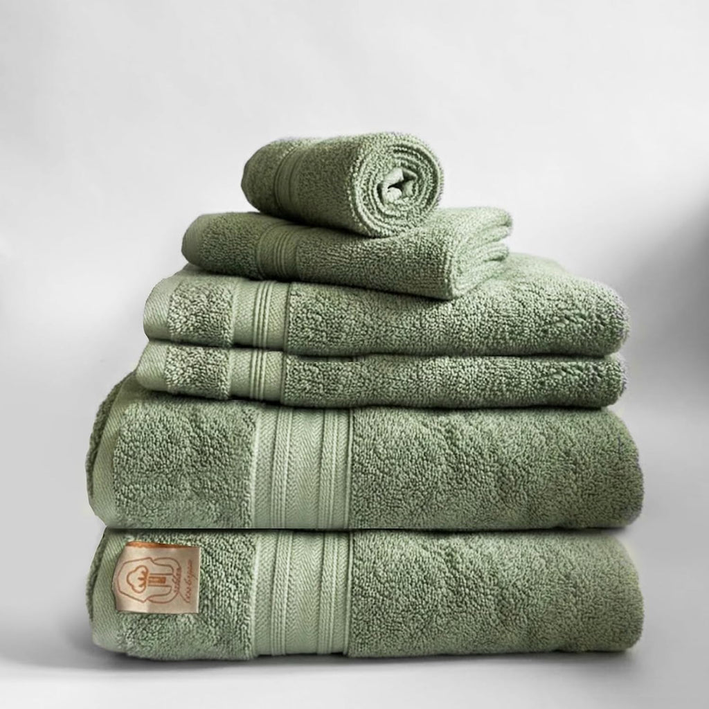 Egyptian Giza Cotton Towel Set, Pistachio, Double Set | 100% Egyptian Giza Cotton, 600 GSM Double Twisted Yarns