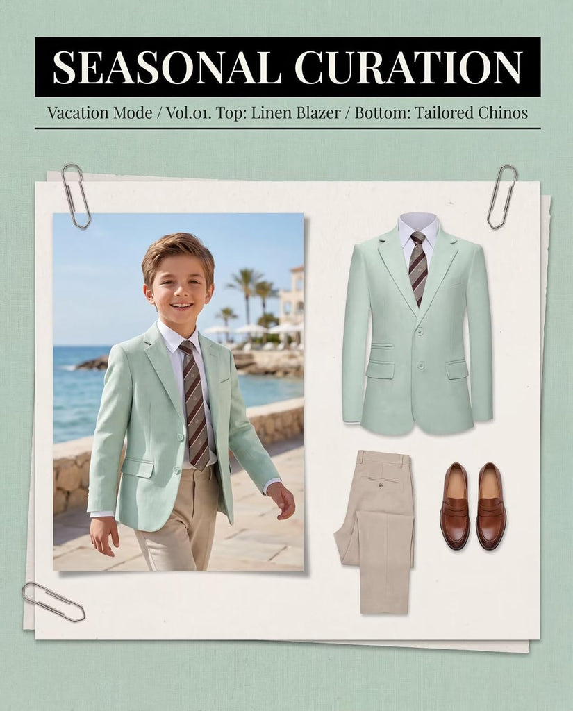 Linen Boys Blazer Slim Fit Boy Suits Jackets Casual Sport Jacket Coats Kids