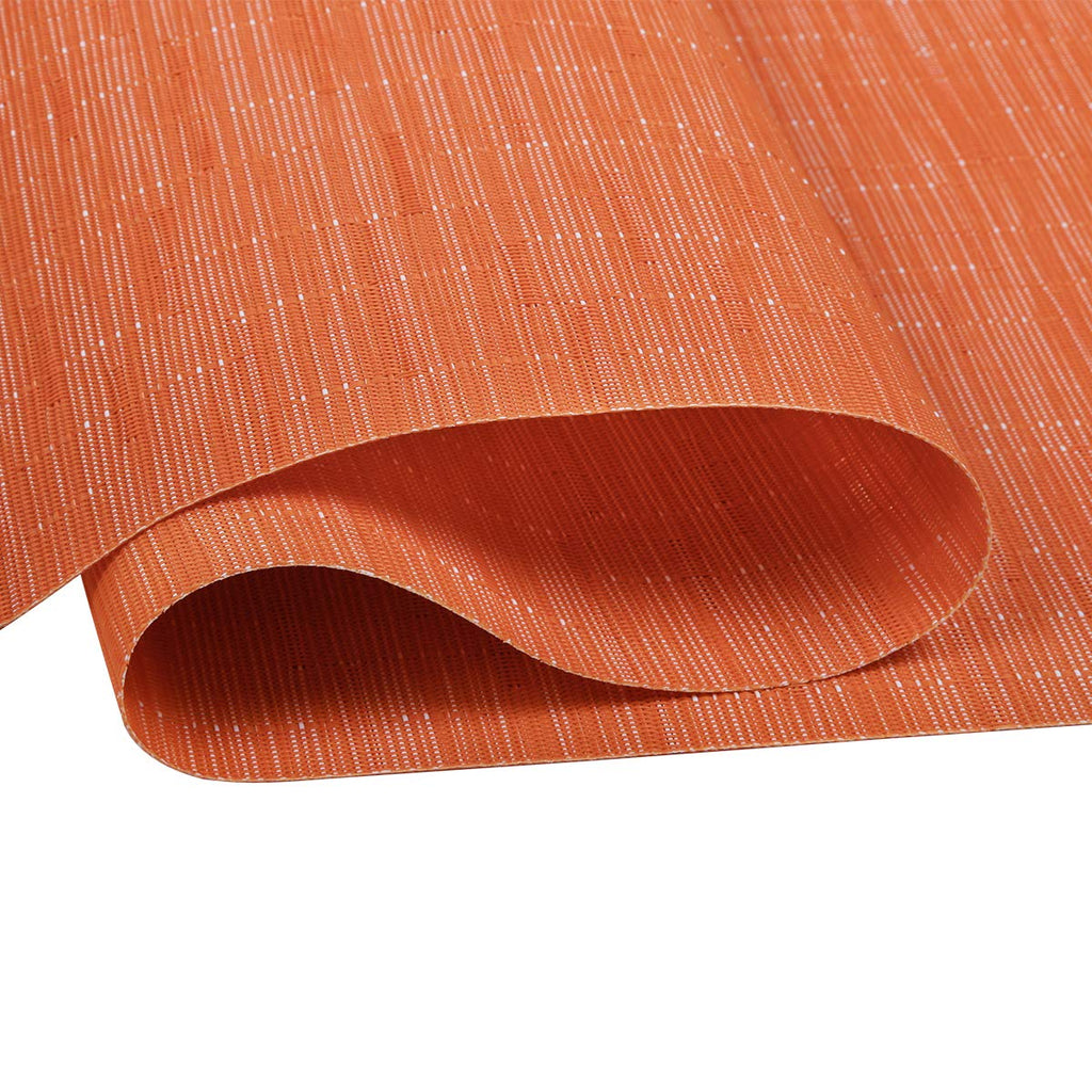 Fall Orange Placemats Set of 8 Woven Vinyl Autumn Place Mats