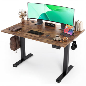 Electric Height Adjustable Standing Desk, 40x24 Inch, Rustic Brown