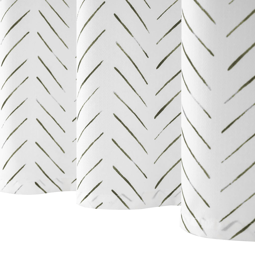 Small Stall Black and White Shower Curtain 36x72 Inches Inky Herringbone Chevron Zig Zag Waterproof Fabric Modern