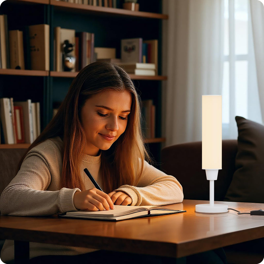 Table Lamp with Remote, White