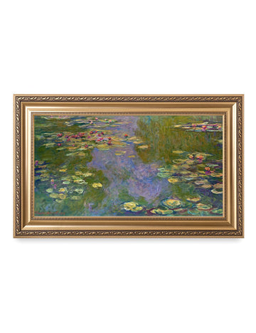Claude Monet Wall Art Framed, Water Lilies with Gold Frame, 36x22