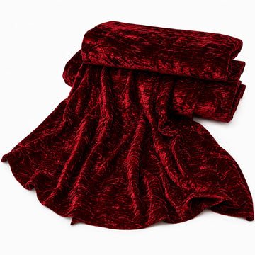 Ruby Red - Luxurious Crushed Velvet by - 55/56" Wide, Sold by the Yard, Premium Fabric