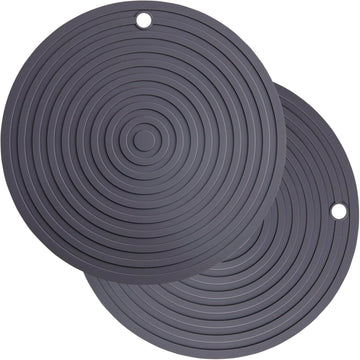 Silicone Trivets Mats for Hot Pots and Pans, Large Size Hot Pads Trivets 11.81" and 9.45" Diameter Round for Hot - Set of 2