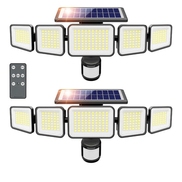 Solar Lights Outdoor 236 LEDs Motion Sensor Outdoor Lights, 5 Heads Security Wall Lights, 3 Mode, IP65