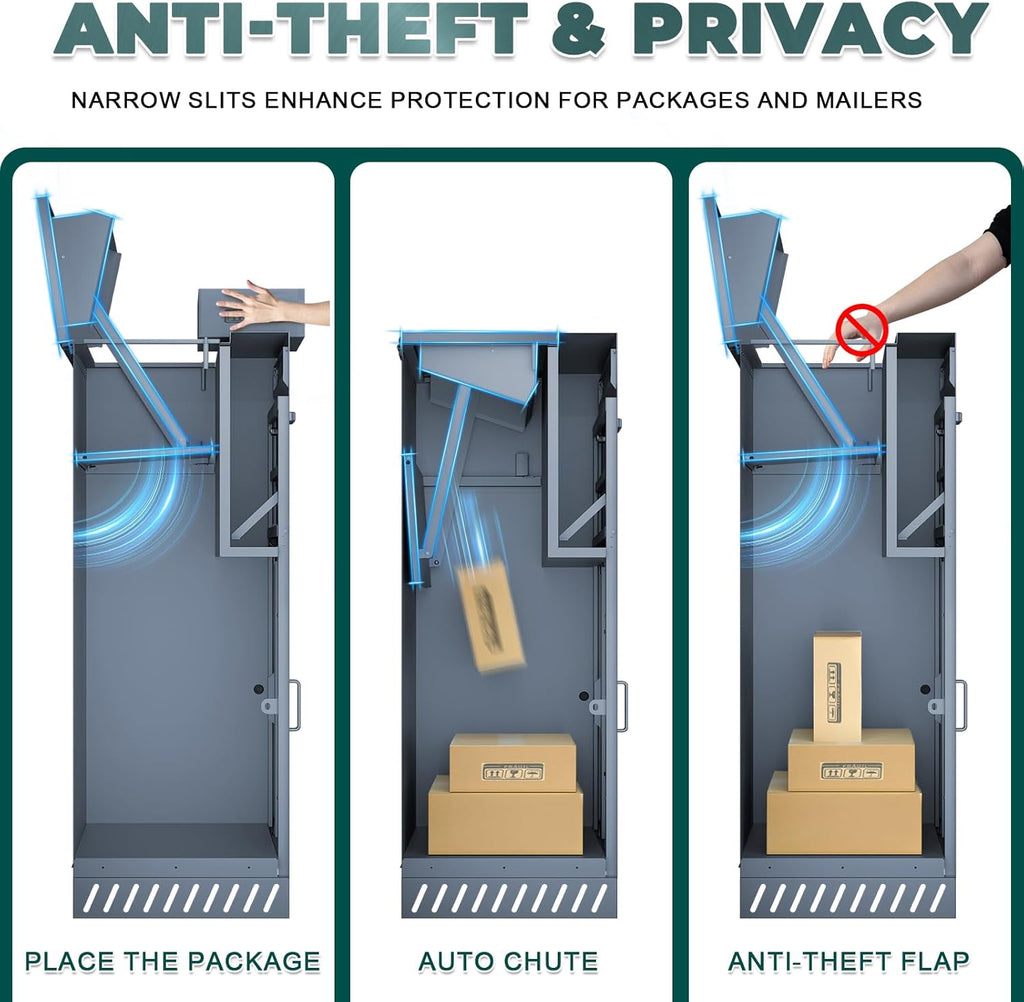 Outdoor Package Delivery Box, Extra Large Parcel Drop Box with Combination Lock