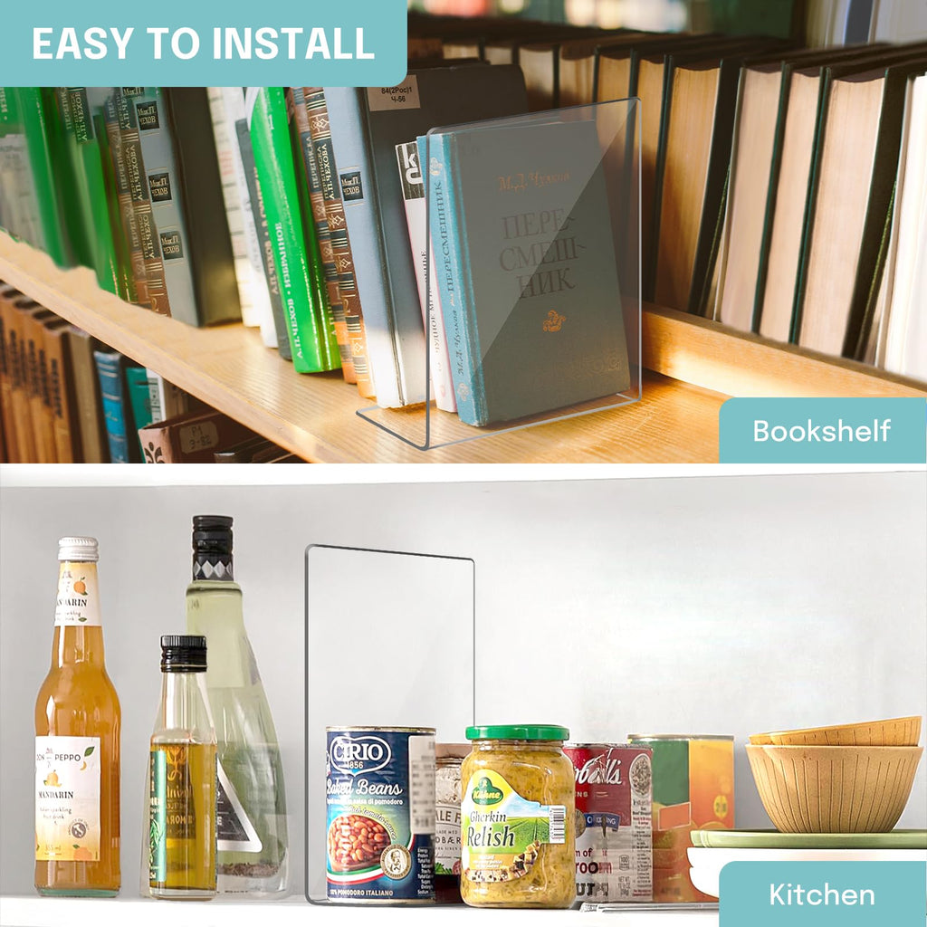 Shelf Dividers for Closet Organization: 12 Pack Durable Clear Acrylic Divider Organizer for Shelves - Vertical